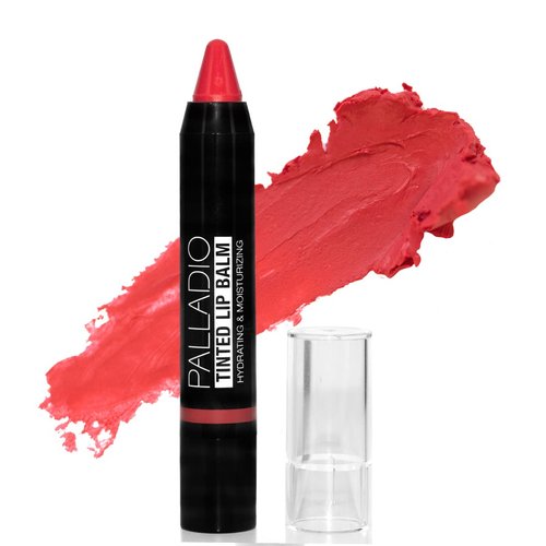 Palladio Tinted Lip Balm, Moisturizing and Conditioning Formula with Aloe & Shea Butter, Nourishing Vegan Chapstick For Cracked Lips, Apply Regularly on Dry Lips, Sheer Wash Color, (Strawberry Jam)