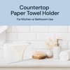 SimplyImagine Countertop Paper Towel Holder Dispenser - White Acrylic Storage Holder for Kitchen or Bathroom Use for Multifold, C Fold, Trifold, Z Fold Hand Towel Napkins - Commercial or Home Use