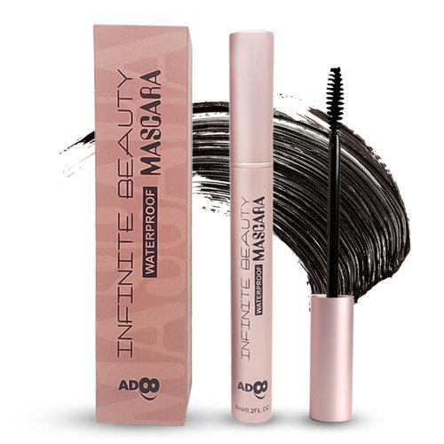 Adoo Infinite Beauty Mascara For Older Women & Sensitive Eyes 100% Vegan Hypoallergenic Waterproof & Volumizing Long-Lasting Smudge-Resistant Moisturizing with Lash Serum Ingredients |Black-6ml|