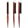 Professional Triple-Row Teasing Comb Set, Natural Boar Bristles and Fine Nylon Teeth, Lightweight Beechwood Handle, Ideal for Sophisticated Evening Hairstyles and Volumizing Effect