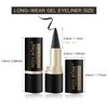 LOKFAR 2 Pcs Black Gel Cream Eyeliner Set, Tool Smudge Proof and Waterproof Matte Black Eye-liner Pencil Tattoo Eyeliner Pen Stick Makeup for Women