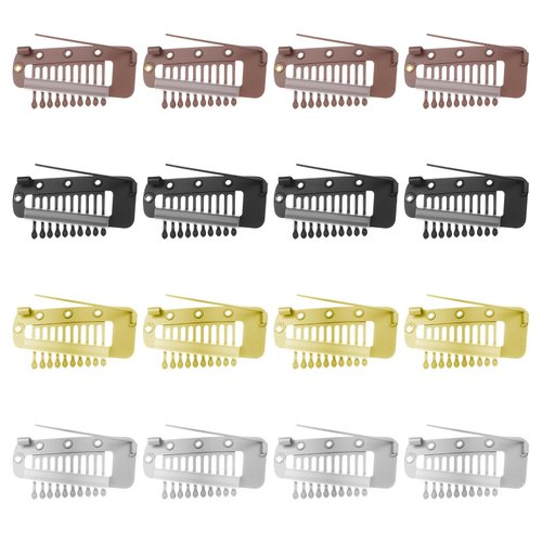 16pcs 10-Teeth Wig Clips to Secure Wig No Sew,Clips for Hair Extensions Invisible Strong Hijab Pins Chunni Clips for Woman Veil Hair Extensions Hairpieces