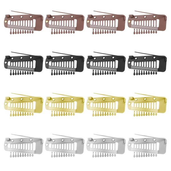 16pcs 10-Teeth Wig Clips to Secure Wig No Sew,Clips for Hair Extensions Invisible Strong Hijab Pins Chunni Clips for Woman Veil Hair Extensions Hairpieces