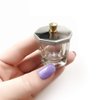 lasenersm 2 Pieces Mini Glass Dappen Dish with Stainless Steel Lid Nail Art Acrylic Powder Nail Art Tools Glass Cup Glass Dappen Cup