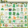 EMOME 204 Sheets Individually Wrapped Shamrock Glitter Tattoos Stickers, Irish Stickers for St Patricks Day Decorations Accessories, St Patricks Day Glitter Temporary Tattoos for Party Favors Supplies