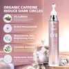 5% Caffeine Eye Cream & Under Eye Serum for Dark Circles and Puffiness Eye Care Eye Roller Serum with 360° Massage Ball Eye Treatment Serum Under Eye Roller Cream for Women Reduce Wrinkles Fine Lines
