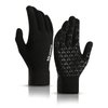 TRENDOUX Driving Gloves, Unisex Knit Winter Touchscreen Glove Men Women Texting Smartphone - Elastic Cuff - Thermal Warm Lining - Stretchy Material Black - L