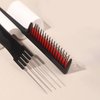 6 Pcs Hair Teasing Comb Set Includes Black Carbon Lift Teasing Combs with Metal Prong, Triple Pin Rat Tail Comb for Parting Hair,Adds Volume To Fine, Medium, And Thinning Hair for Women and Men