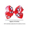 Jeffan 2 Pieces Soccer Hair Clips, 4inch Sports Hair Bow, Grosgrain Ribbon Bow Hair Accessories for Girl Player School Team Football Birthday Party (Red, 2 Count)