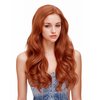 Rugelyss Fashion Glueless Auburn Copper Red 24Inch Long Natural Wavy Free Part Small Area Lace Front Wigs Heat Resistant Synthetic Hair Wig for Women (Copper Red)