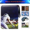 400 Cards Football Card Binder, 4-Pocket Card Collections Trading Card Binder 50 Pages Double-Sided Cards Holder with Zipper 3-Ring Card Album for Sports Football Card Sleeves Protectors