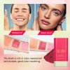 Ofanyia Cream Blush Stick, Unique Roating Design Multi-Use Blush Stick for Lip and Cheek Tint, Lightweight Easy to Blend Natural Cream Blusher, Velvet Matte Texture Blush Face Stick, Cruelty Free