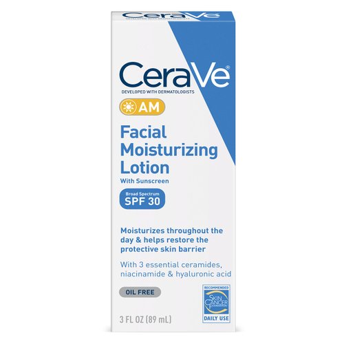 CeraVe Facial Moisturizing Lotion AM SPF 30 | 3 Ounce | Daily Face Moisturizer with SPF | Fragrance Free