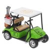 LOGOFUN Mini Golf Cart Statue Miniature Golf Cart Model 1:36 Scale Golf Cart Sculpture Ornament for Dollhouse Accessories - Green