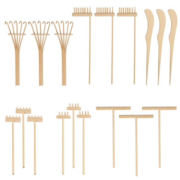18 PCS DIY Sand Zen Garden Tools, Mini Zen Garden Rake Sets for Serenity and Spiritual Meditation, Tasteful and Elegant Zen Garden Accessories for Home Decor, and Father or Mother's Gift, by GNIEMCKIN