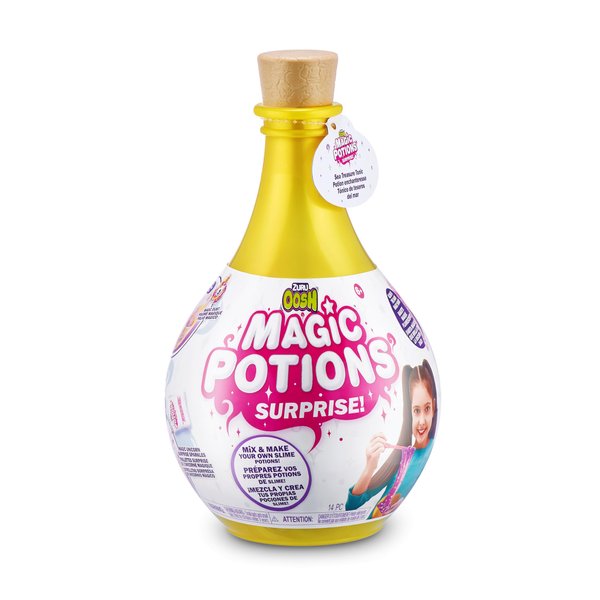 Oosh Potions Slime Surprise (Yellow) by ZURU DIY Slime Kit with Sparkles, Beads, Glittler, Stress Relief, Party Favors, Magical Fluffy Putty Slime for Kids and Girls Ages 6+