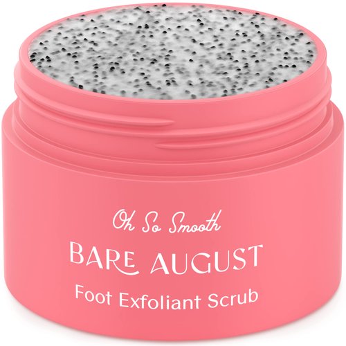 Bare August Foot Scrub - Pure & Natural Exfoliating Treatment - Soothes Skin, Softens Calluses, Eases Dry Cracks, Removes Dead Skin For Soft, Smooth Feet - Pedicure Care For Women & Men - 3.4 fl oz