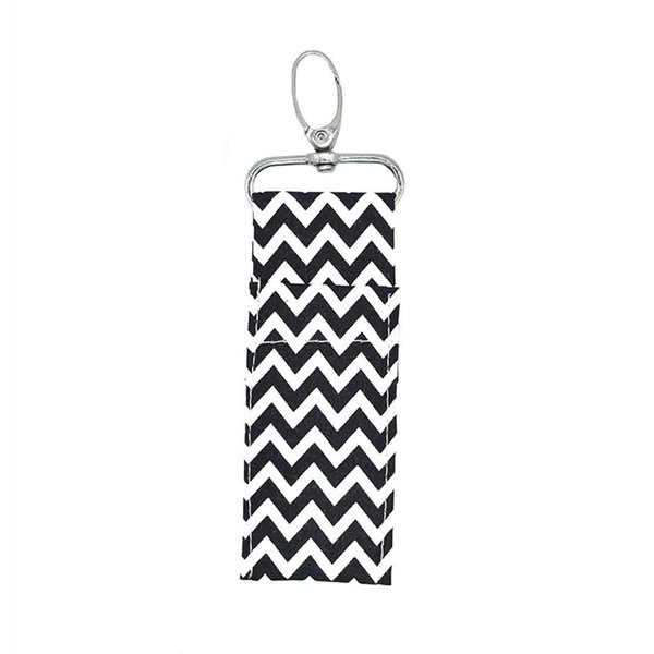 Chapstick Holder Keychain, 5.7x1.6inch Portable Lip Balm Holder Lipstick Sleeve Pouch Lip Gloss Holder with Hook for Women(black)