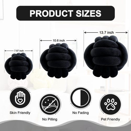 ZAKUN Knot Pillow Ball, Soft Round Throw Pillow Cushion Home Decorative Ball Pillows, Handmade Plush Throw Knotted Pillow for Home Décor Children Play Knot Ball