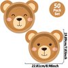 50 Count Bear Paper Plates Bear Shaped Disposable Plates Bear Baby Shower Party Plates Brown Bear Theme Party Dinnerware Teddy Plates for Gender Reveal Boy Girl Baby Shower Birthday Party Decorations