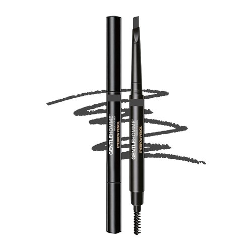 Gentlehomme 2 Pack Mens Eyebrow Pencil Gray, Easily Shape Define Fill Eyebrows or Facial Hair, 2 in 1 brush and ultra-thin pencil, Waterproof Smudge Proof Sweat-proof … (Gray)