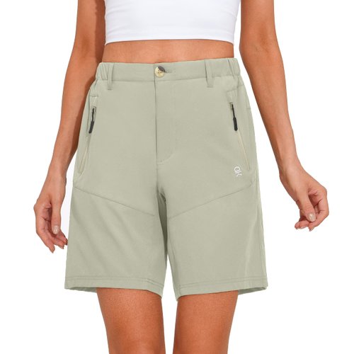 Little Donkey Andy Women's Stretch Quick Dry Cargo Shorts for Hiking, Camping, Travel Khaki Size L