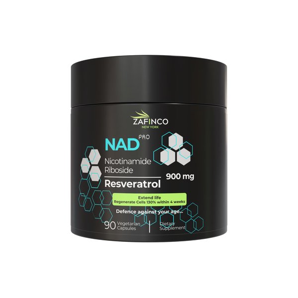 ZAFiNCO NAD Super Supplement-900 mg Extra Strength NAD Nicotinamide Resveratrol+ Bio-Quercetin Supports Anti-Aging, Energy, Focus,Cellular Health & Brain-90 Vegetarian Capsules for Men & Women