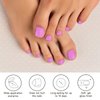 DUKASOU Semi Cured Gel Pedicure Strips, 32 Solid Color Gel Toenail Stickers Full Nail Wraps for Women Girls Kids, Includes Prep Pads, Nail File & Wood Stick(Plum Jam)