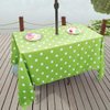 Eternal Beauty Outdoor Tablecloth Rectangle 60X 84 Spillproof Outdoor Tablecloth with Umbrella Hole Zipper for Spring Summer Patio Table(Green Polka Dot)