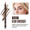 6Pcs brow pencil, wooden hard-core eyebrow pencils, eyebrow pencil medium brown, eyebrow and eyeliner pencils, waterproof and sweat-proof, beginner makeup eyebrow pencil, medium brown