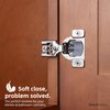 DecoBasics 10 Pack 1/2 inch Overlay Soft Close Cabinet Hinges for Kitchen Cabinets Door -Concealed Self Closing Face Frame Cabinet Hinges Brushed Nickel -Built-in Soft Close Hinges Damper-3 Way Adjust