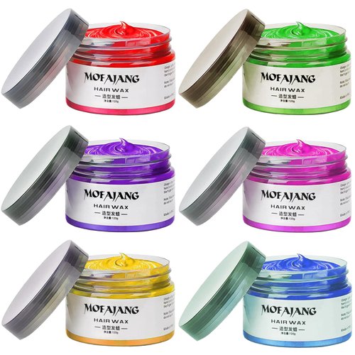 Temporary Hair Color Chalk For Kids, Hair Wax Color For 4 5 6 7 8 9 Year Old Girl Gifts, Birthday,Party, Cosplay DIY, Children's Day, Halloween, Christmas (6, Red Pink Gold Blue Green Purple)