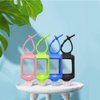 4 Pack Travel Size Plastic Clear Bottles w/Silicone Sleeve Refillable Empty Squeeze Containers Leakproof Flip Cap Keychain Bottles Hand Sanitizer Holder for Backpack Travel Outdoor (60ml/2oz) (A)