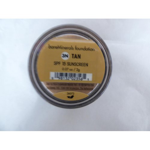 Tan Bare SPF 15 Loose Minerals Powder Foundation 2g sealed jar makeup essential