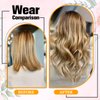 Senmy Clip in Hair Extensions Real Human Hair Blonde16inch 120g 7Pcs Silky Straight Highlighted Blonde Human Hair Clip in Extensions #P8/613 Camel Brown with Blonde Hair Extensions Clip In
