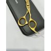 7INCHES AND 6.5INCHES PROFESSIONAL HAIR CUTTING AND THINNING SHEARS SET RAZOR EDGE BARBER SCISSORS HANDMADE SCISSORS RIGHT-HAND MADE OF HIGH CARBON STEEL (GOLDEN, 7)