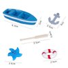 Dong Huang 12pcs Mini Beach Style Miniature Ornament Kits for DIY Fairy Garden Dollhouse Decoration, Miniature Dollhouse Boat with Oars Canoe Model Figurines(Boat,Oars,Starfish,Anchor,Life Buoy)