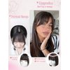 PANEWAY Hair Topper with Bangs Hair Clip 360°Cover Clip in Bangs Hair Toppers for Women Champagne Blonde Air Bangs Hairpieces for Women Fake Bangs for Daily Wear