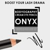 Bodyography Cream Eye Pencil (Onyx): Black Salon Wooden Waterproof Makeup Pencil w/ Coconut Oil | Long-Wearing, Cruelty-Free, Gluten-Free, Paraben-Free