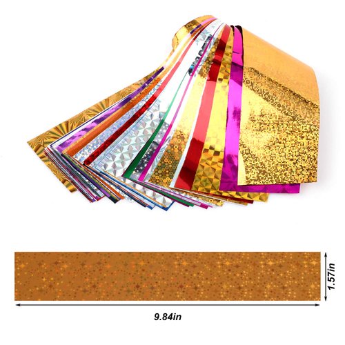 50 Sheets Holographic Nail Foil Transfer Stickers Paper, Mwoot Nail Art Sticker Tips Wraps Transfer Foil, Starry Sky Shining DIY Nail Foil Transfer for Gel Nails Tips Decorations