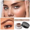 Eyebrow Pomade Cream,Brow Pomade Gel Naturally Long Lasting Waterproof,Delicate and Smooth Eye Brow Makeup Cosmetics with Eyebrow Brush - Light Brown