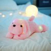 WEWILL 10'' Light up Pink Puppy Dog LED Stuffed Animal with Colorful Night Light Glow Soft Plush Toy Gifts for Kids on Christmas Birthday Valentines Day