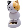 Xinjincang White Solar Wobble Figures, Solar Dancing Cat, Bobble Head Cat Ornaments, Innovative Cat Solar Figure Statue Car Dashboard Decorations Ornaments Solar Bobble Head Figures, Solar Power Kits