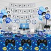 81 Pcs Video Game Party Supplies - 7th Birthday Video Game Party Decor Dinner Plates Napkins Video Game Tablecloth Forks Gaming Party Pack for Kid Boy 7th Birthday Party, Serves 20 (7th)