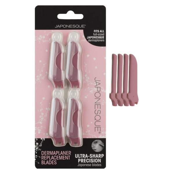 JAPONESQUE Dermaplaner Replacement Blades 4-Pack, Facial Razor Blade Heads Only