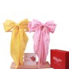 Hibasso 2-Piece Silky Satin Hair Bows Set for Women, Girls with Long Tails and Metal Clips – Aesthetic bow hair clip, Stylish Hair Accessories (Light Pink & Bright Yellow)