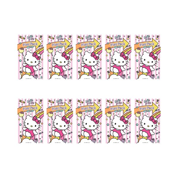 Bendon Hello Kitty Play Packs | Hello Kitty Party Favors | 10 Mini Play Packs | Includes Mini Hello Kitty Coloring Pad, 2 Mini Crayons & Stickers | 10-Pack | Officially Licensed