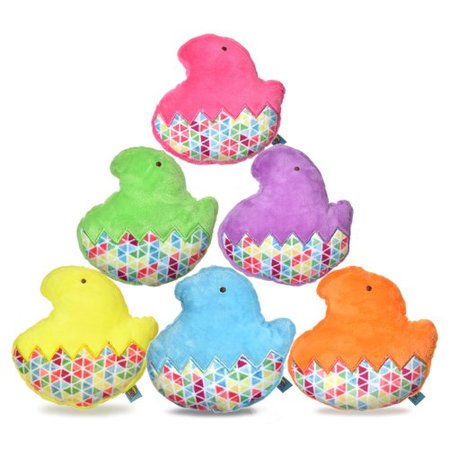 Peeps for Pets Chick 5 Inch Flattie Plush Dog Toy, Assorted Colors | 5 Inch Stuffingless Dog Toy for All Pets | Soft Fabric Flat Dog Toy from Peeps, 5 Inches, FF16037