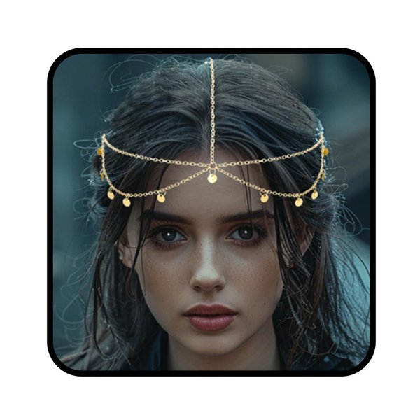 CLOACE Gold Sequin Head Chain Boho Tassel Headband Featival Costume Hair Band for Women