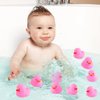 umbresen Pink Rubber Ducks Preschool Bath Toys Bathtub Duckies Gift for Baby Shower Infants Toddlers Car Pool Float Halloween Adults Party Favors Carnival Decorations (Small Pink 2.2''-12pcs)
